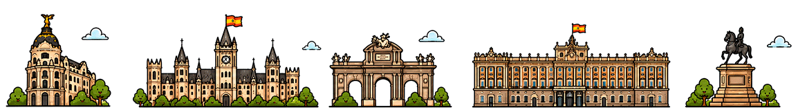 Madrid skyline illustration