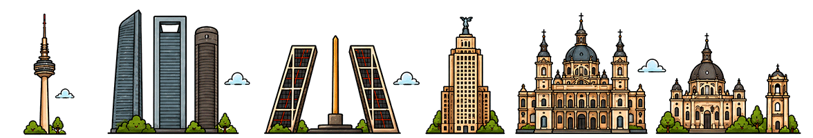 Madrid skyline illustration